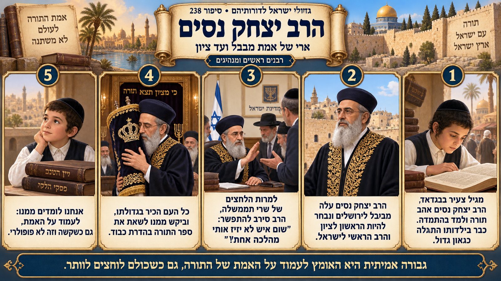 תמונת סיכום — רבנים ראשיים ומנהיגים: הרב יצחק נסים